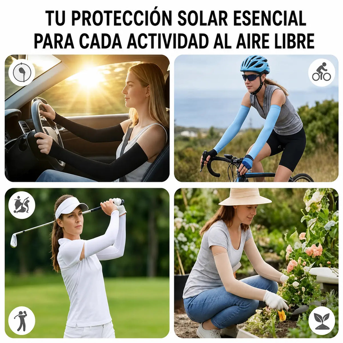 PAGA 1 LLEVA 3 PARES: Mangas de Protección Solar para Brazos con Efecto Refrescante
