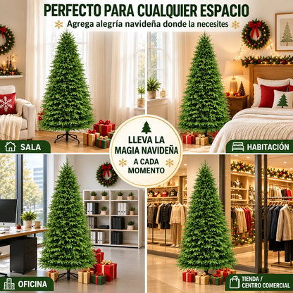 Árbol de Navidad Frondoso de 2.10 m con Ramas de Alta Densidad y Base Metálica Reforzada