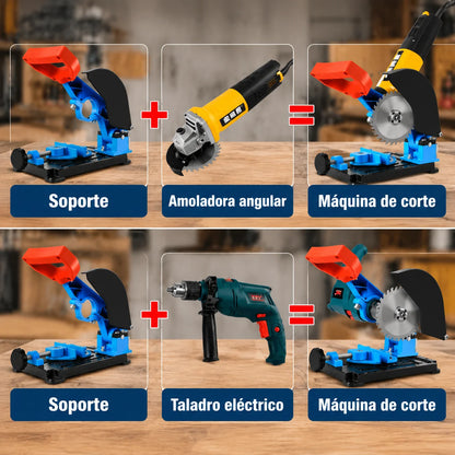 Soporte Adaptador para Pulidora con Corte Ajustable hasta 45° y Prensa Integrada
