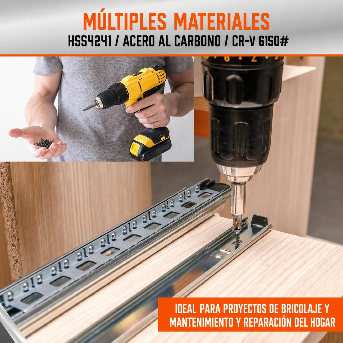 Juego Profesional de 246 Brocas: Puntas para Madera, Metal, Concreto de Alta Precisión