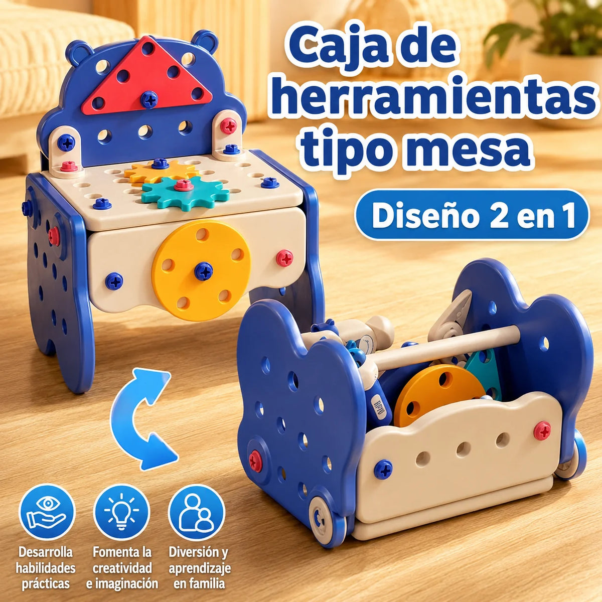 Caja de Herramientas de 92 piezas que Estimula la Creatividad en los niños