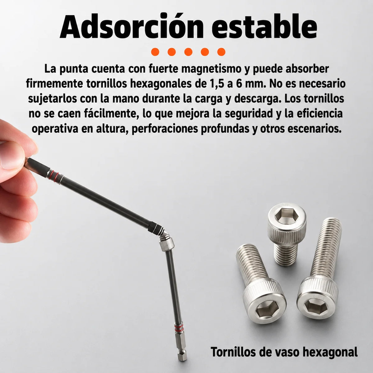 6 Puntas Magnéticas de Precisión para Tornillos Allen o hexagonal
