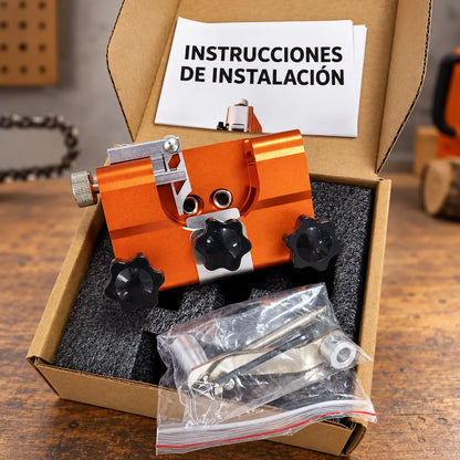 Afilador Manual de Cadena para Motosierra con Manivela y 3 Limas de 4, 5 y 6 mm para Cortes como Nuevos