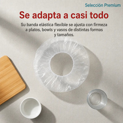 200 Unidades de Cubiertas Elásticas Protectoras para Cubrir Alimentos y Mantenerlos Frescos, Limpios y Protegidos.
