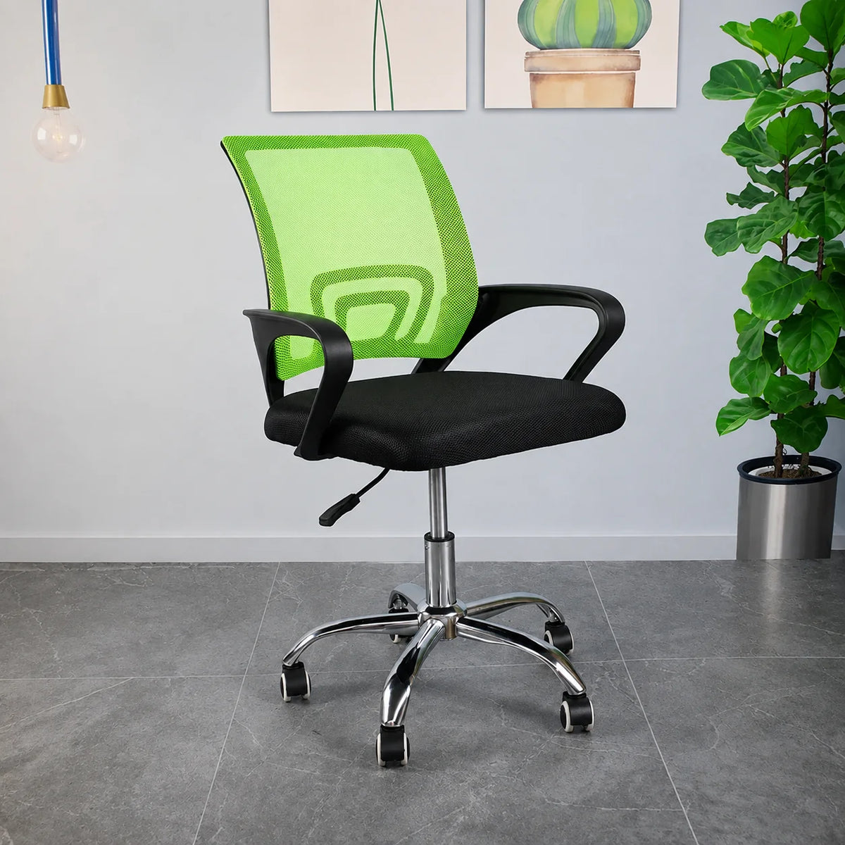 Silla Ergonómica con Respaldo de Malla y Soporte Lumbar