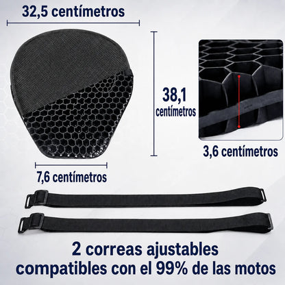 Cojín de Gel Siliconado para Moto que reduce presión y vibraciones para viajes más cómodos