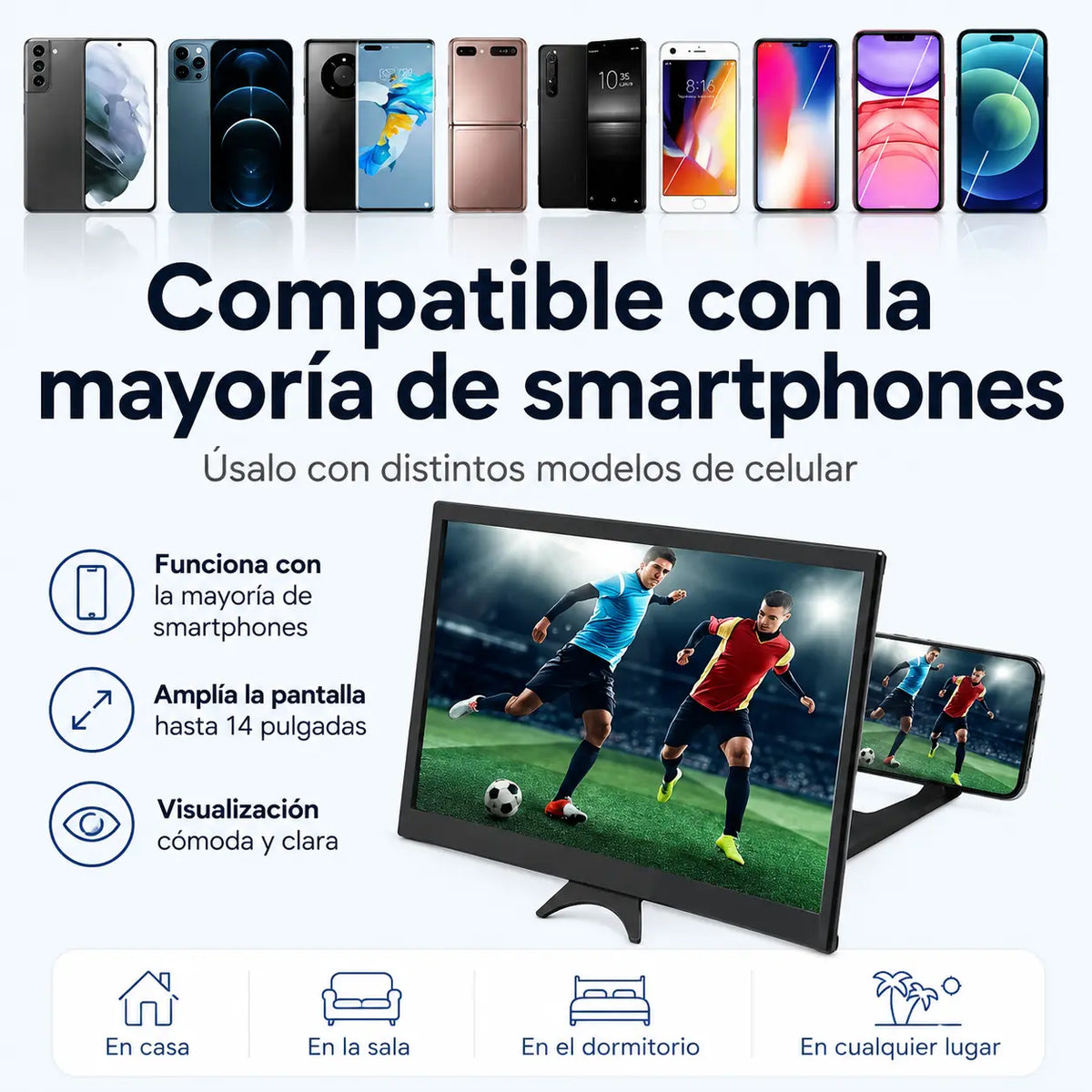 Amplificador de Pantalla Curvo para Celular con Imagen HD y Visualización Más Cómoda