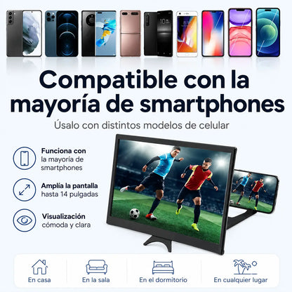 Amplificador de Pantalla Curvo para Celular con Imagen HD y Visualización Más Cómoda