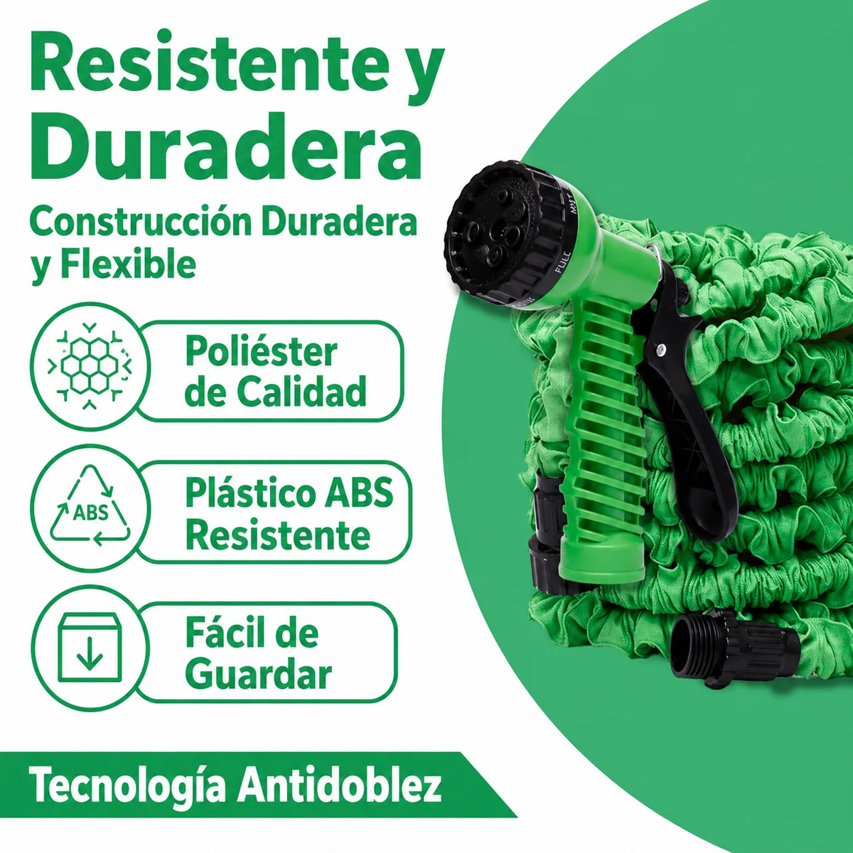 Manguera Expandible para Riego y Limpieza sin Enredos con 7 Modos