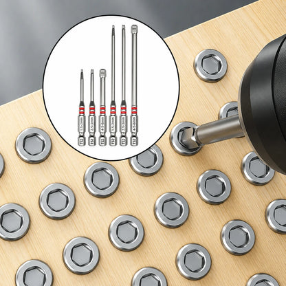 6 Puntas Magnéticas de Precisión para Tornillos Allen o hexagonal