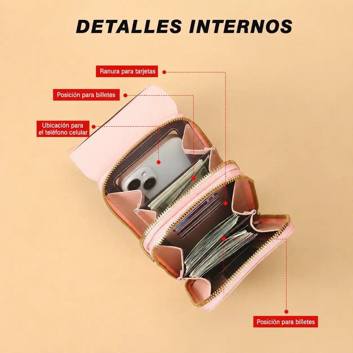 Bolso Portacelular Elegante y Multifuncional para Llevar tu Celular, Tarjetas y Más