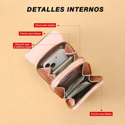 Bolso Portacelular Elegante y Multifuncional para Llevar tu Celular, Tarjetas y Más