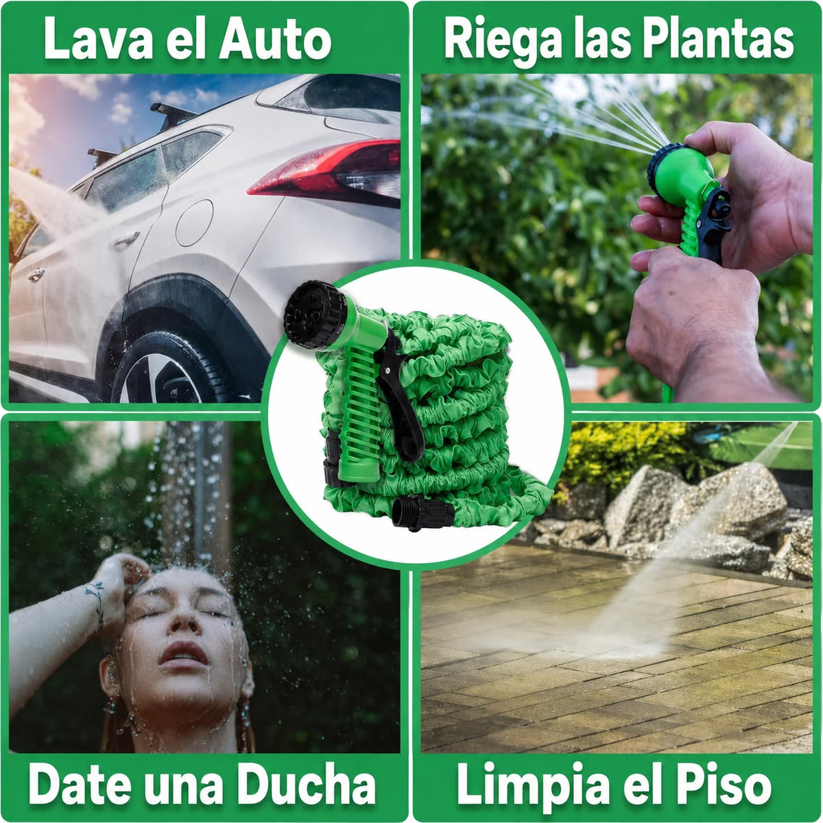 Manguera Expandible para Riego y Limpieza sin Enredos con 7 Modos