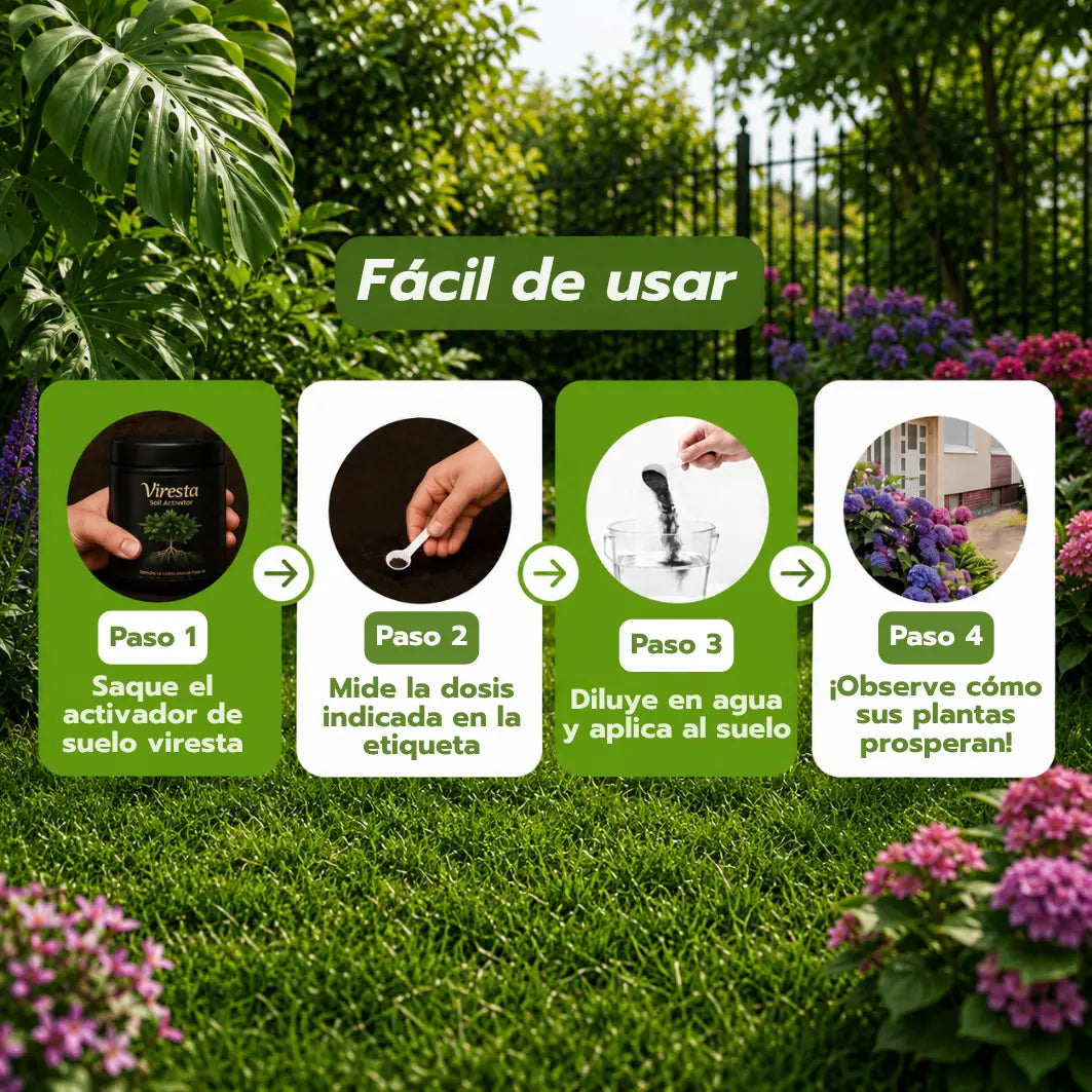 Viresta: Revitaliza el suelo y activa un crecimiento más fuerte desde la raíz.