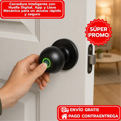 Cerradura Inteligente con Huella Digital, App y Llave Mecánica para un acceso rápido y seguro