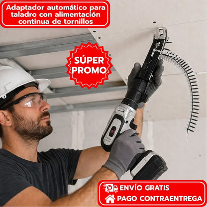 Adaptador automático para taladro con alimentación continua de tornillos
