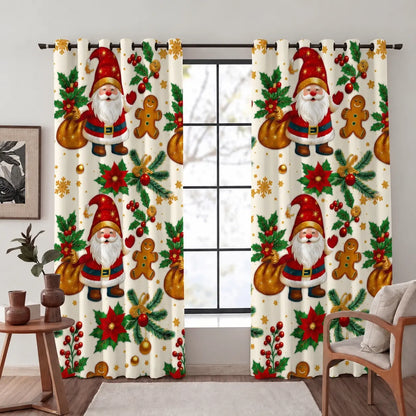 Cortinas Navideñas con Ojales de 2.8mx2.1m para Decorar tu Casa en Diciembre