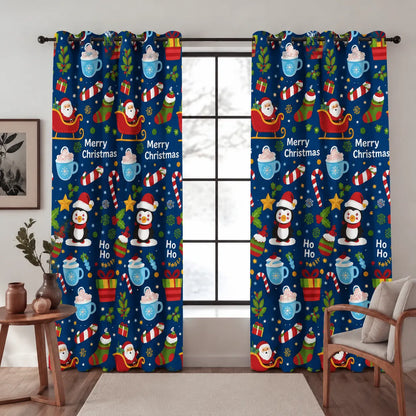 Cortinas Navideñas con Ojales de 2.8mx2.1m para Decorar tu Casa en Diciembre
