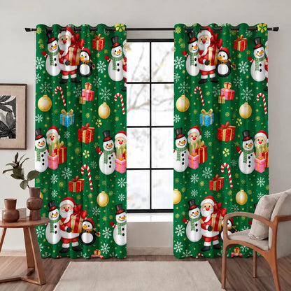 Cortinas Navideñas con Ojales de 2.8mx2.1m para Decorar tu Casa en Diciembre