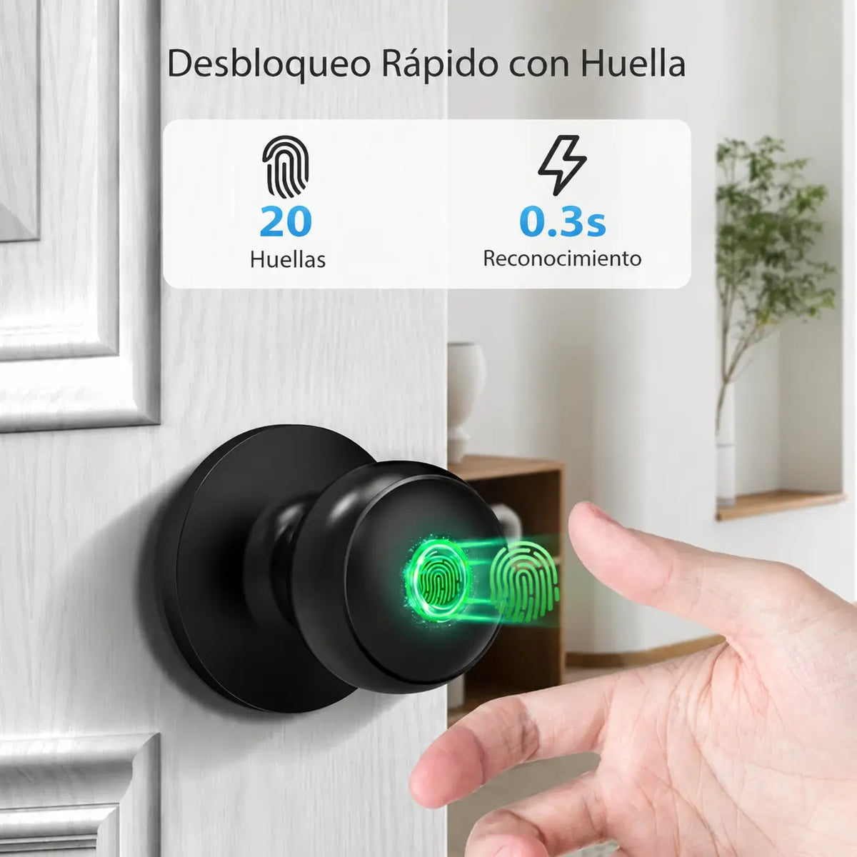 Cerradura Inteligente con Huella Digital, App y Llave Mecánica para un acceso rápido y seguro