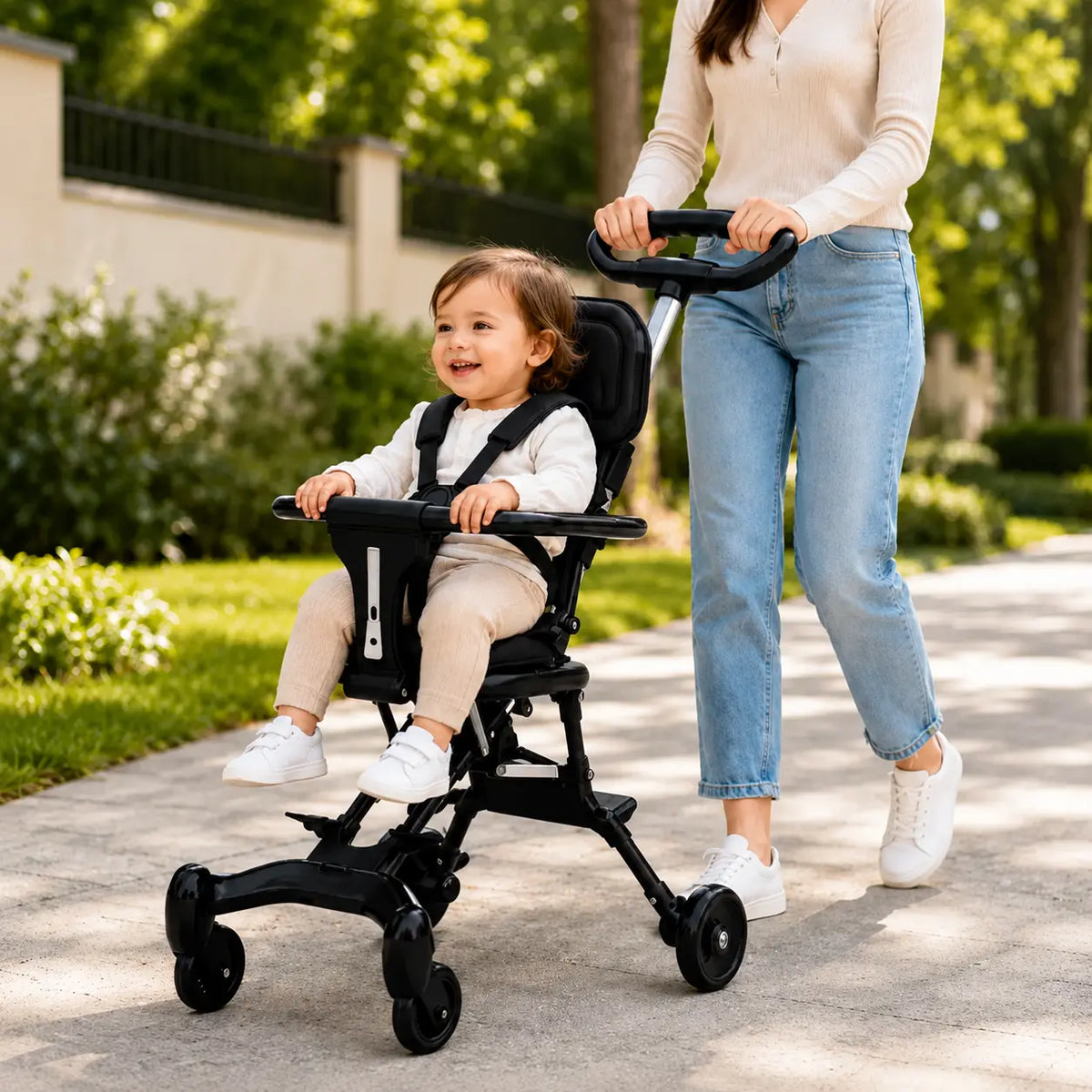 Coche paseador infantil ultracompacto y plegable para paseos y viajes con total comodidad