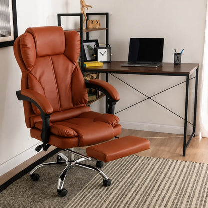 Silla Ejecutiva Reclinable con Reposapiés y Acolchado Premium para Horas sin Dolor de Espalda