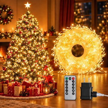 Luz de Hada Navideña de 20 Metros con 600 Luces LED para Decorar tu Hogar esta Navidad