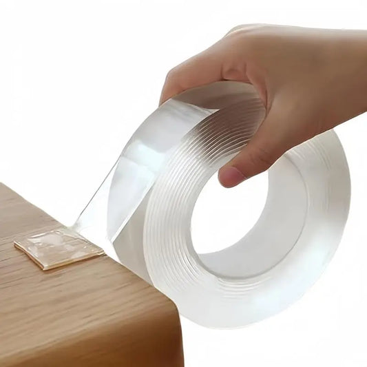 PAGA 1 LLEVA 2: Cinta Doble Faz Transparente de Gel, Lavable y Reutilizable que Fija Objetos con Máxima Adherencia sin Perforar Paredes ni Dejar Residuos
