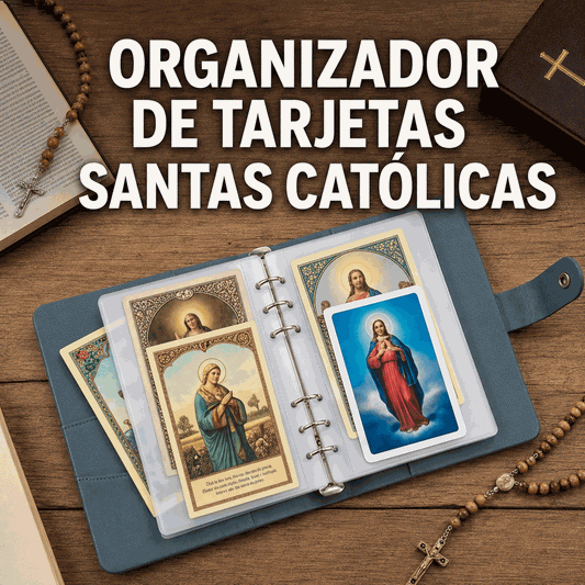 Estuche Portátil de Cuero para Guardar y Proteger Tarjetas de Oración