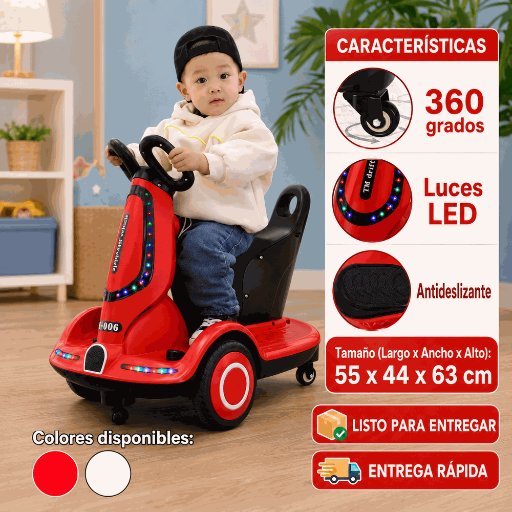 Vehículo Eléctrico Infantil para Diversión Segura (Versión sin control)